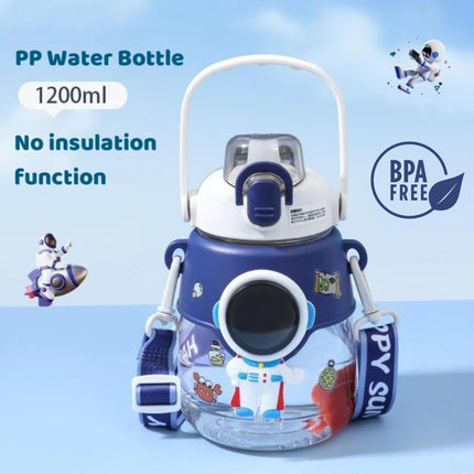 HomeEssentials Water Bottle for Kids - 1200ml | Sipper Bottle for Kids | Leak-Proof, Bpa-Free | School Bottle | Picnic Bottle | Easy to Carry | Space Astronaut | water bottle for Girls & Boys, Blue 