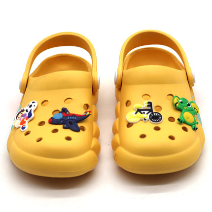 SVAAR Slingback Clog Shoes for Boys & Girls || Indoor & Outdoor Sandals Clogs for Kids with 4 Cartoon Charm 