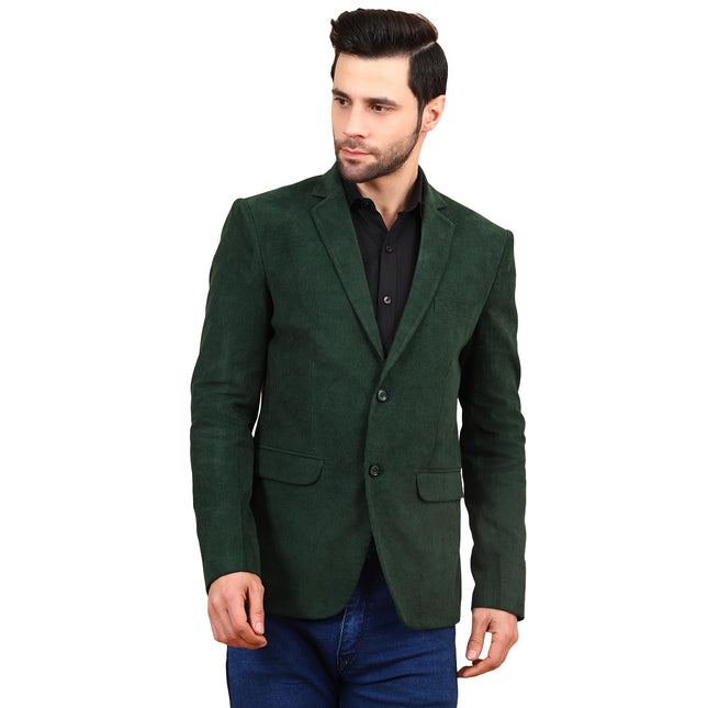 WINTAGE Men's Corduroy Cotton Green Blazer : 42/ L : blazer1544 
