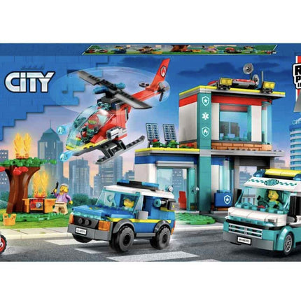 LEGO City Emergency Vehicles HQ 60371 Building Toy Set (706 Pcs),Multicolor 