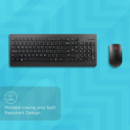 Lenovo 510 Wireless Keyboard and Mouse Set, 2.4 GHz Nano USB Receiver, Full Size, Island Key Design, Left or Right Hand, 1200 DPI Optical Mouse, GX30N81775, Black 