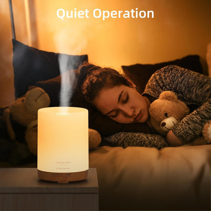 ASAKUKI 300ML Essential Oil Diffuser, Quiet 5-in-1 Premium Humidifier, Natural Home Fragrance Aroma Diffuser with 7 Led Color Changing Light and Auto-Off Safety Switch-Yellow 