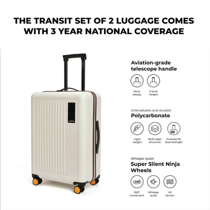 MOKOBARA The Transit Luggage Poly-Carbonate Hard Sided 8 Silent Ninja Wheels (Still Loading Brownray (Limited Edition), Set of 2) 