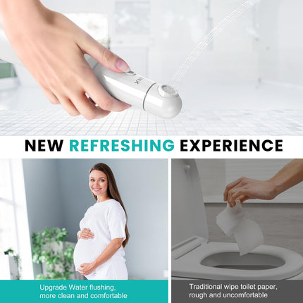 FFUNX Portable Bidet for Travel, Mini Foldable Handheld Personal Travel Bidet with 2 Pressure Options, IPX7 Waterproof Jet Spray Toilet 