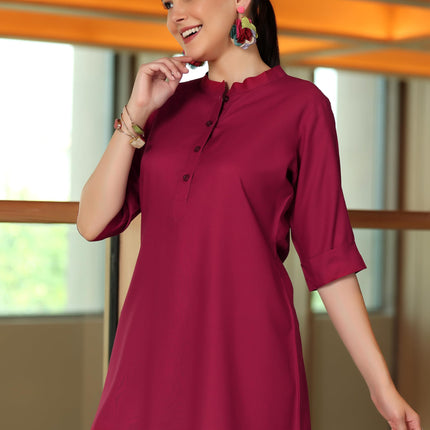 Libas Women's Straight Tunics (58213_Maroon 