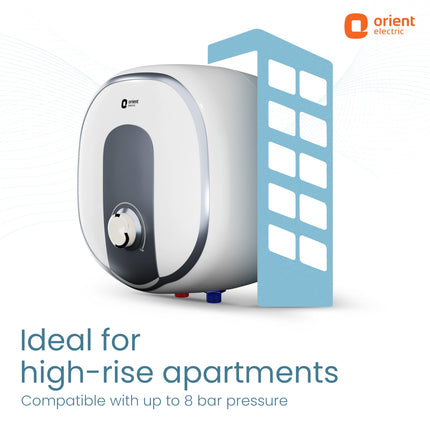 Orient Electric AQUATOR+ | 25L Storage water heater| 5 Ultra-diamond Glassline coated tank | Suitable for high-rise buildings | 7 year tank warranty | Free Installation and Connecting Pipes 