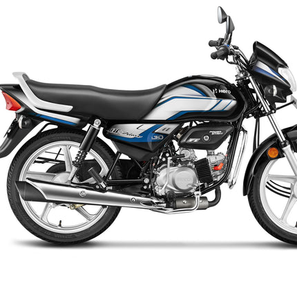 Hero HF Deluxe (i3S with Self Start) Bike Black Nexus Blue Booking for Ex-Showroom Price 