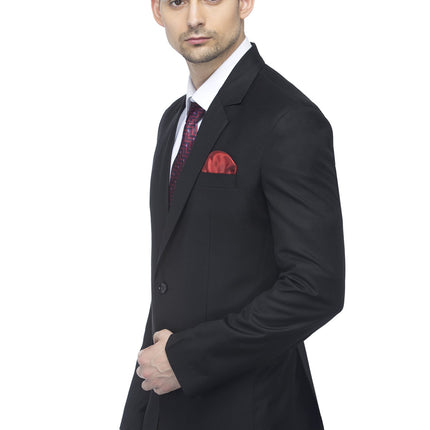 FAVOROSKI Designer Men's Slim Fit Notched Lapel Single Breasted Solid Blazer, Black (FVBL161133-BLACK-5XL) 