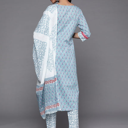 Libas Women's Cotton Kurta Sets (33204O_Blue 