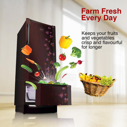 Godrej Edge 237 L 3 Star With Duo Flow Technology Reducing Cooling Loss by 50% Inverter Direct Cool Single Door Refrigerator (RD EDUO 270C TDI JD WN, Jade Wine) 