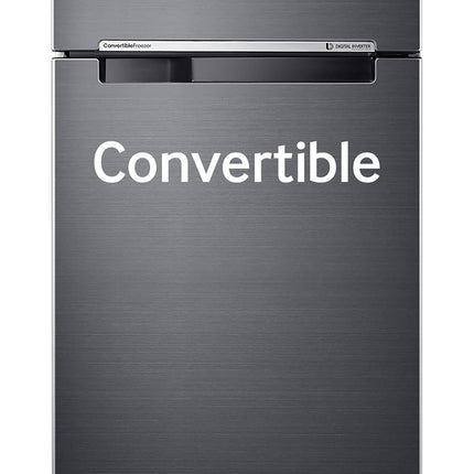 Samsung 256 L, 3 Star, Convertible, Digital Inverter with Display Frost Free Double Door Refrigerator (RT30C3733BX/HL, Luxe Black) 