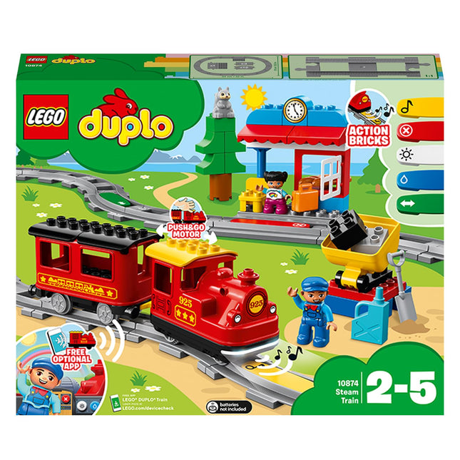 LEGO DUPLO Town Steam Train Building Blocks for Kids 2 to 5 Years (59 Pcs) 10874 
