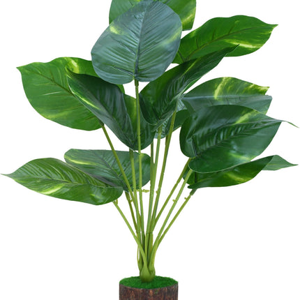 Yash Enterprises 12 Patta Bonsai Artificial Plant with Pot (30 cm, Green) 