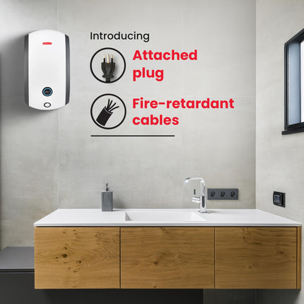 Racold Altroi+ 3L 3KW Vertical Instant Water Heater (Geyser) White with Free Standard Installation & Pipes Smart LED Ring Free Electric Plug Convenient for Kitchen & bathroom, Wall Mounting 