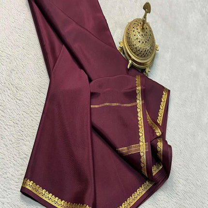Shree Silk Mills Semi Mysore Silk Women's Saree Weddings, and Special Occasions,Elegant Handwoven Traditional Saree with Vibrant Patterns,Perfect for Festivals, 