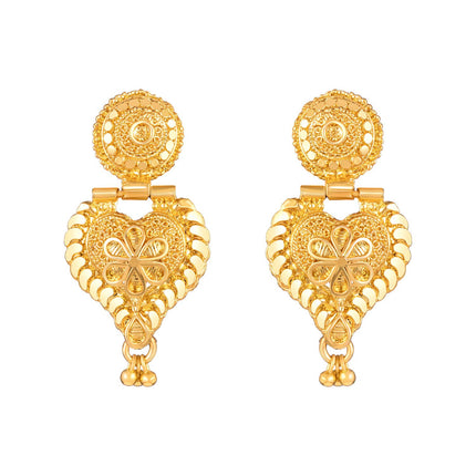 Shining Diva Fashion Latest Long Design Necklace Set For Women Traditional One Gram Gold Plated Jewellery Set for Women (Golden) (11508s) 