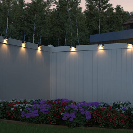 JACKYLED 16 Pack, Step Lights Waterproof LED Solar Power Outdoor Fence Light for Deck Stair Railing, Outside Lighting for Wall Garden Backyard Patio Balcony Decor, ABS, White, 79 x 43 x 48 mm 