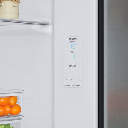 Samsung 633 L, 3 Star, Frost Free, Double Door, Convertible 5-in-1 Digital Inverter, Side By Side Refrigerator with AI, WiFi & Water & Ice Dispenser (RS78CG8543S9HL, Silver, Refined Inox) 