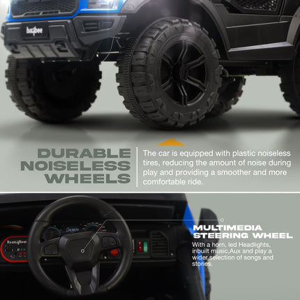 Baybee Bronco Battery Operated Jeep for Kids, Ride on Toy Kids Car with RGB Windshield Light & Music | Electric Jeep Battery Car | Baby Big Car for Kids to Drive 3 to 8 Years Boys Girls (Blue) 