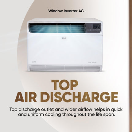 LG 1.5 Ton 3 Star DUAL Inverter Window AC (Copper, Convertible 4-in-1 cooling, 4 Way Air Swing, HD Filter, 2025 Model, UW-Q18WUXA, White) 