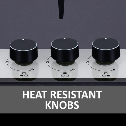 Elica 70cm 4 Burner Auto Ignition Hob | FLEXI HCT 470 DX LOTUS BK DUAL TONE | SABAF Burners | Cast Iron Pan Support | Dual Tone 8mm Toughened Glass | 5-Year Glass & Valve Warranty | Black 