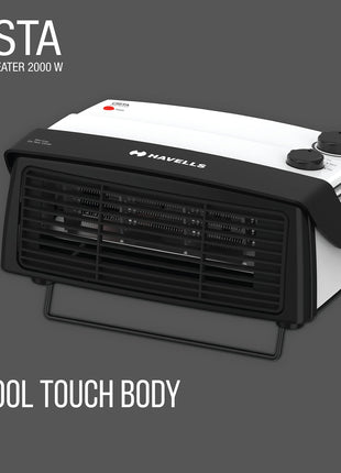 Havells Cista Room Heater, White, 2000 Watts