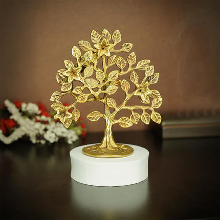 Ekhasa 100% Pure Brass Kalpavriksha Tree (6 Inch, 400 g) for Home Decor Living Room Puja | Big kalpvriksh Showpiece for Fengshui Vasthu | Antique Tree of Life Good Luck Gift for Marriage House Opening 