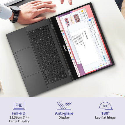 ASUS Chromebook CM14, Octa-Core MediaTek Kompanio 520, 14" (32.46 Cms) FHD, Thin and Light Chromebook (8GB RAM/128GB eMMC Storage/Chrome OS/Gray/1.45 Kg), CM1402CM2A-NK0129 