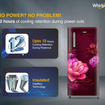 Whirlpool 184 L 2 Star Direct-Cool Single Door Refrigerator (205 WDE PRM 2S WINE SERENA-Z) 