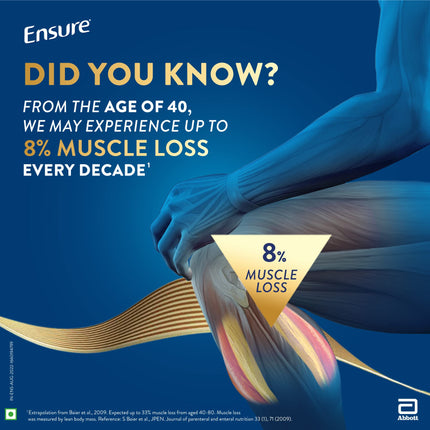 Ensure Complete, Balanced Nutrition Drink For Adults 1kg, Vanilla Flavour, Now With A Special Ingredient HMB And 32 Essential Nutrients To Help Build & Protect Muscle Strength (Pack of 2) 
