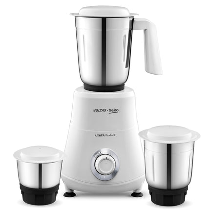 Voltas Beko, A Tata Product Powerfull 500 W Mixer Grinder with GrindX Technology (G5003HP-WH | 3 Jars | White) 