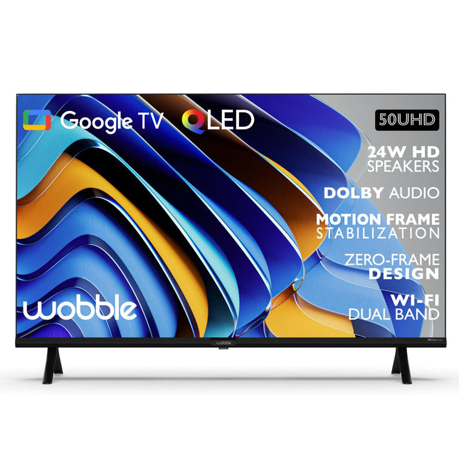 Wobble 127 cm (50 inches) QD Series 4K Ultra HD Smart QLED Google TV WB50GTAW9602QD (Black) 