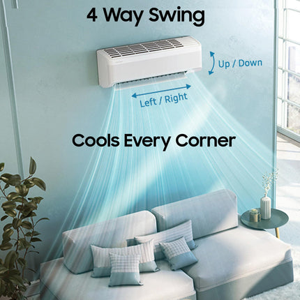 Samsung 2 Ton 3 Star AI Inverter Smart Split AC (BESPOKE AI, Energy Saving, Wi-Fi, Voice Control, Powerful Cooling, 100% Copper, 4 Way swing, Convertible 5in1, 2025 Model AR50F24D1XHNNA, White) 