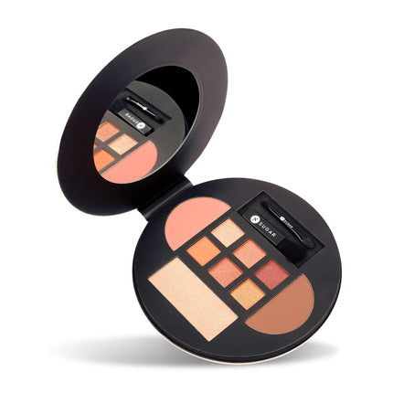 SUGAR Cosmetics Contour De Force Eyes And Face Palette | Pigmented, Long- lasting & Smudgeproof | Includes Blush, Bronzer, Highlighter and 6 Eyeshadow shades - 01 Warm Win | 20.3 gm 