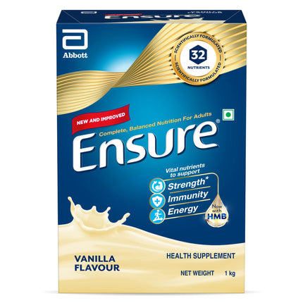 Ensure Complete Balanced Nutrition Drink For Adults- Vanilla 1Kg & Ensure High Protein Drink for Physically Active Adults- Chocolate 400g 