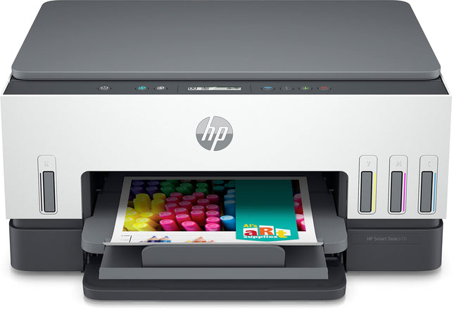 HP Smart Tank 670 All-in-One Auto Duplex WiFi Integrated Ink Tank Colour Printer, Scanner, Copier- High Capacity Tank with Automatic Ink Sensor 
