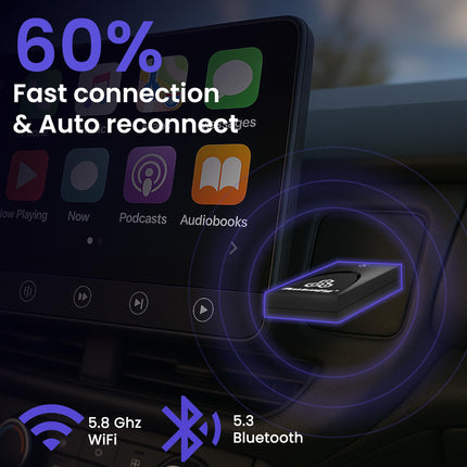 Autofy [SEP 2025 New Launch K1 Wireless Carplay Adapter & Android Auto Wireless Adapter Car Accessories Auto Reconnect Converts Wired-to-Wireless Carplay Android Auto for USB Type A &Type C 