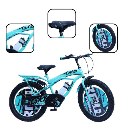 TONY RAW Bicycles Sports BMX Single Speed 20T Cycle for Kids 7 to 10 Years Boys & Girls with Side Stand Sea Green 