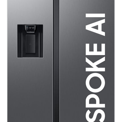 Samsung 633 L, 3 Star, Frost Free, Double Door, Convertible 5-in-1 Digital Inverter, Side By Side Refrigerator with AI, WiFi & Water & Ice Dispenser (RS78CG8543S9HL, Silver, Refined Inox) 
