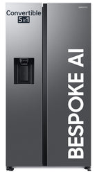 Samsung 633 L, 3 Star, Frost Free, Double Door, Convertible 5-in-1 Digital Inverter, Side By Side Refrigerator with AI, WiFi & Water & Ice Dispenser (RS78CG8543S9HL, Silver, Refined Inox) 