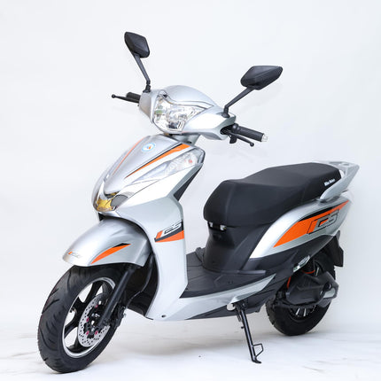 Jozhi CS Silver Electric Scooter for City Commute, Small Size, Battery Powered, Max Speed 60kmph 