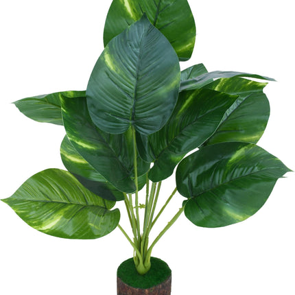 Yash Enterprises 12 Patta Bonsai Artificial Plant with Pot (30 cm, Green) 