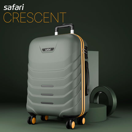 Safari Crescent 8 Wheels 76cm Large Check-in Trolley Bag Hard Case Polycarbonate 360 Degree Wheeling System Luggage, Travel Bag, Suitcase for Travel, Trolley Bags for Travel, Thyme Green 
