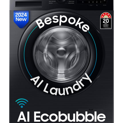 Samsung 12 kg, 5 Star, Super Speed, Wi-Fi, Hygiene Steam with Inbuilt Heater, Digital Inverter, Fully-Automatic Front Load Washing Machine (WW12DG5B24ABTL, Black) 