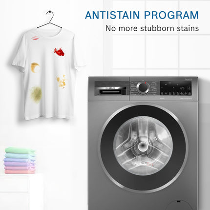 Bosch 10.5/6 KG Inverter Fully Automatic Front Load Washer Dryer with LED TOUCH DISPLAY (WNA2E4U1IN,Cast Iron Grey) 