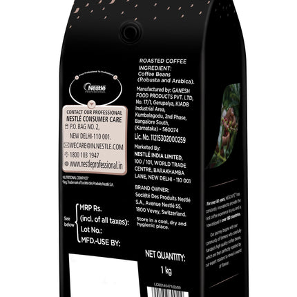 Nescafe Intenso Whole Roasted Coffee Beans, Arabica and Robusta Blend, 1kg, Bag 