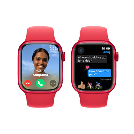 Apple Watch Series 9 [GPS 41mm] Smartwatch with (Product) RED Aluminum Case with (Product) RED Sport Band M/L. Fitness Tracker, Blood Oxygen & ECG Apps, Always-On Retina Display, Water Resistant 
