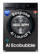 Samsung 12 kg, 5star, AI Control, Super Speed, Wi-Fi, Hygiene Steam with Inbuilt Heater, Digital Inverter, Fully-Automatic Front Load Washing Machine (WW12DG6B24ASTL, Navy) 