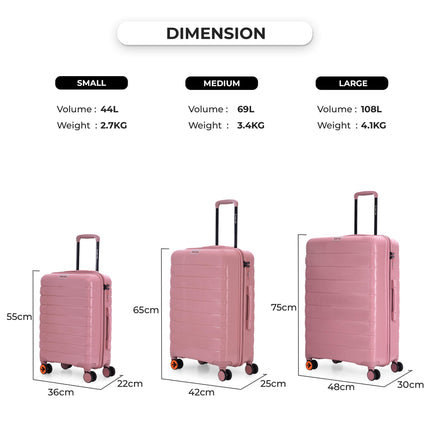 Nasher Miles Vienna Hard-Sided Polypropylene Cabin Luggage Pink 20 Inch |55cm Trolley Bag Small 