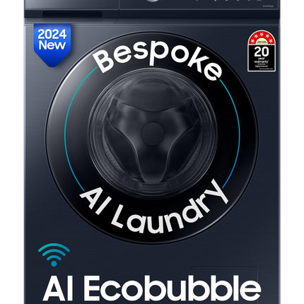 Samsung 12 kg, 5 Star, AI Control, Super Speed, Wi-Fi, Hygiene Steam with Inbuilt Heater, Digital Inverter, Fully-Automatic Front Load Washing Machine (WW12DB8B54GSTL, Navy) 